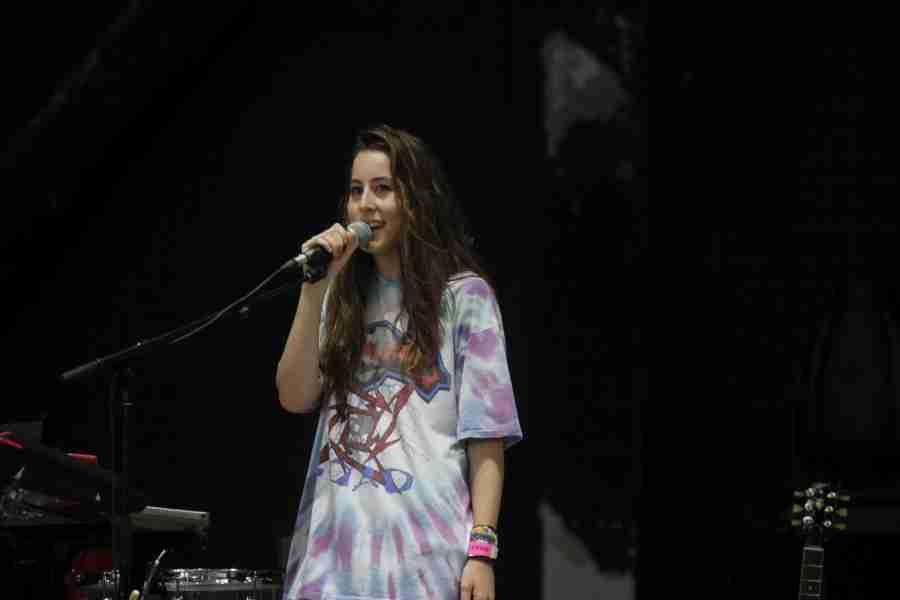 Alana Haim, of Haim, performs on the second night of the Big Guava Festival at the MidFlorida Amphitheater at the Florida State Fairgrounds in Tampa, Florida, on Saturday, May 3, 2014. (OBK STAFF)