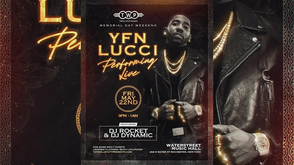 YFN Lucci performing in Rochester, NY May 22